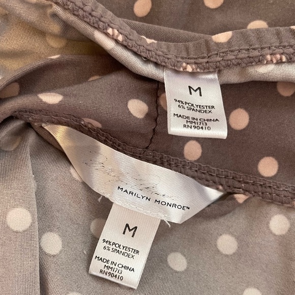 MARILYN Monroe Mauve / Pink Dots Chemise and Robe Size Medium - Picture 3 of 7